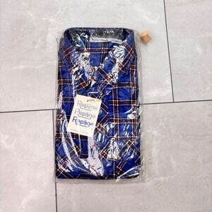 Vintage 1980s Repage Plaid Shirt Deadstock NWT Sealed Family Dollar NOS